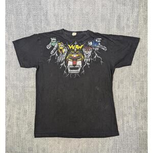 Y2K Anime Voltron Lion Head With Defenders Shirt Small